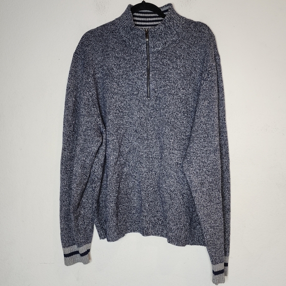 Bloomingdale's 100% Cashmere Blue 1/4 Zip Sweater Men's Size XXL